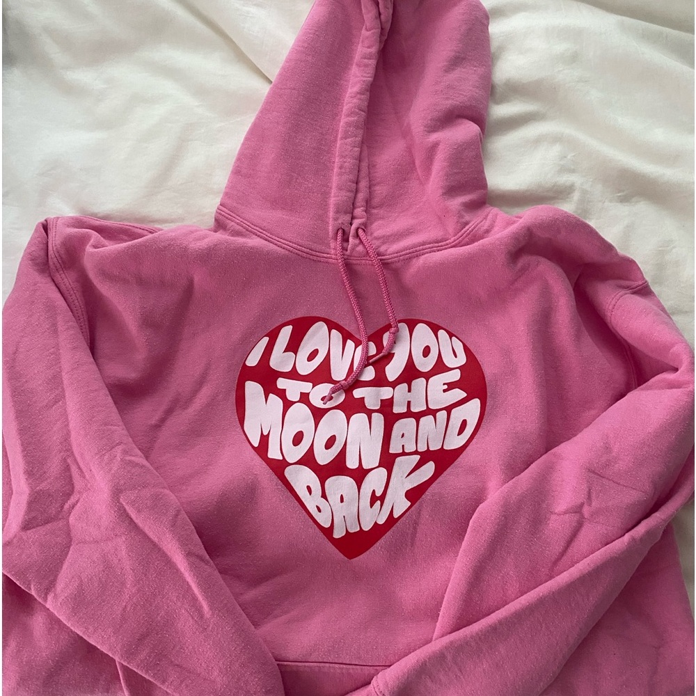 Pink Faded Moon Hoodie